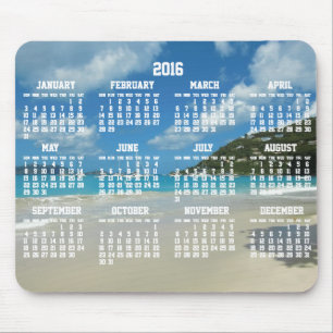Beach Yearly Calendar 2016 Mouse Pads