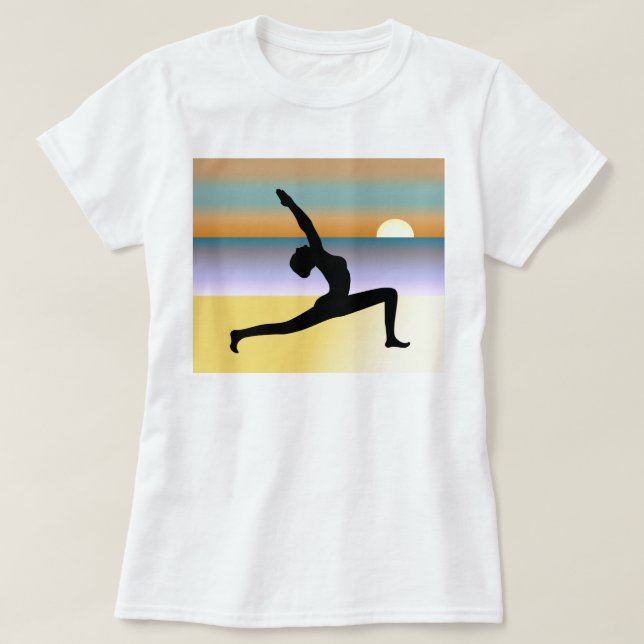 Beach Yoga 3/4 Sleeve Raglan Ladies Top (Design Front)