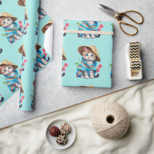 Beachcomber Cat Wrapping Paper