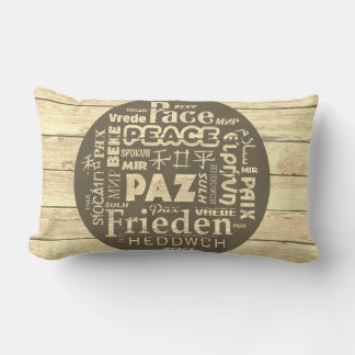 Beachcomber lumbar cushion, peace multi languages pillow