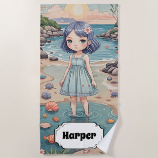 Beachcomber's Bliss Personalized Beach Towel