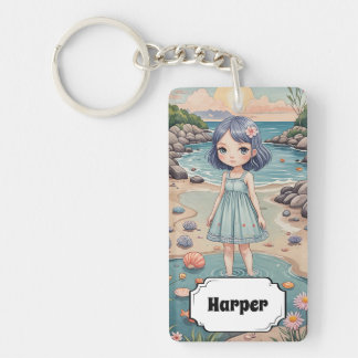 Beachcomber's Bliss Personalized Keychain