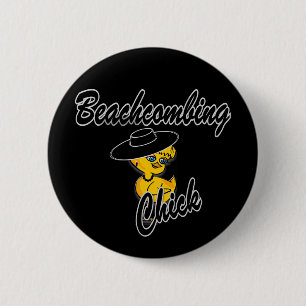 Beachcombing Chick #4 2 Inch Round Button