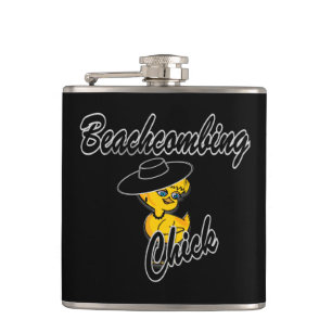 Beachcombing Chick #4 Hip Flask