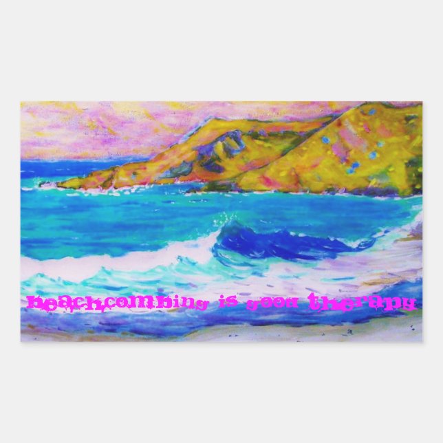 beachcombing is good therapy sticker (Front)