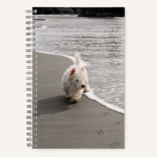 Beachcombing Westie Photo 6x8 Carnet (Recto)