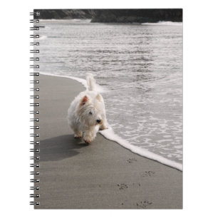 Beachcombing Westie Photo Carnet Spiral
