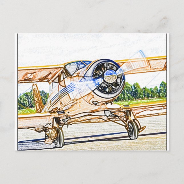 Beachcraft Staggerwing Vintage aircraft Postcard (Front)