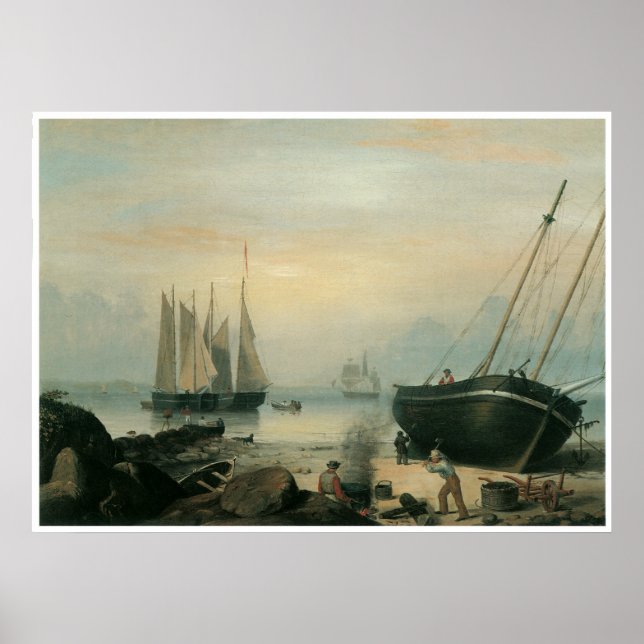 Beached for Repairs, Duncan's Point, Gloucester Poster (Front)