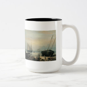 Beached for Repairs, Duncan's Point, Gloucester Two-Tone Coffee Mug