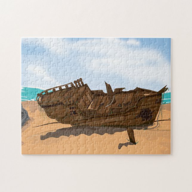 Beached Shipwreck Jigsaw Puzzle (Horizontal)