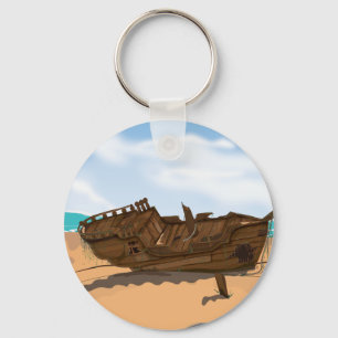 Beached Shipwreck Keychain