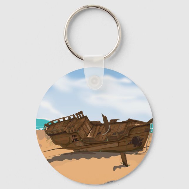 Beached Shipwreck Keychain (Front)