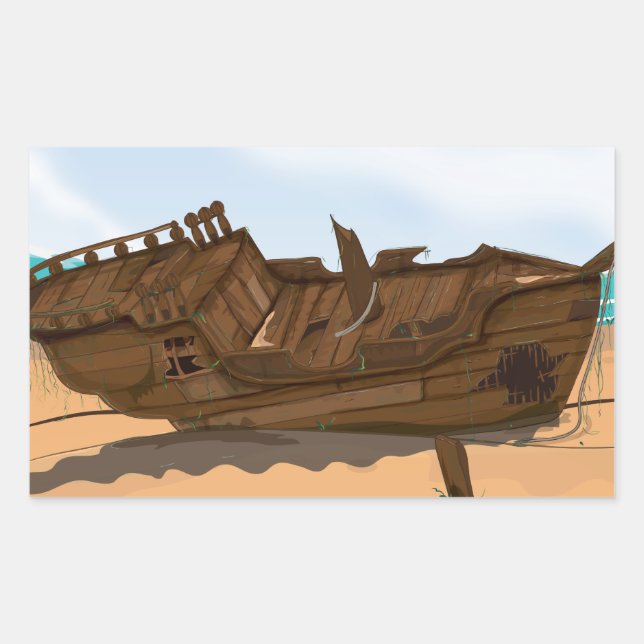 Beached Shipwreck Sticker (Front)