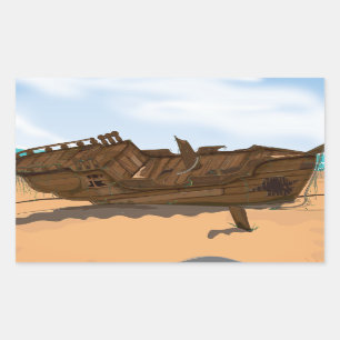 Beached Shipwreck Sticker