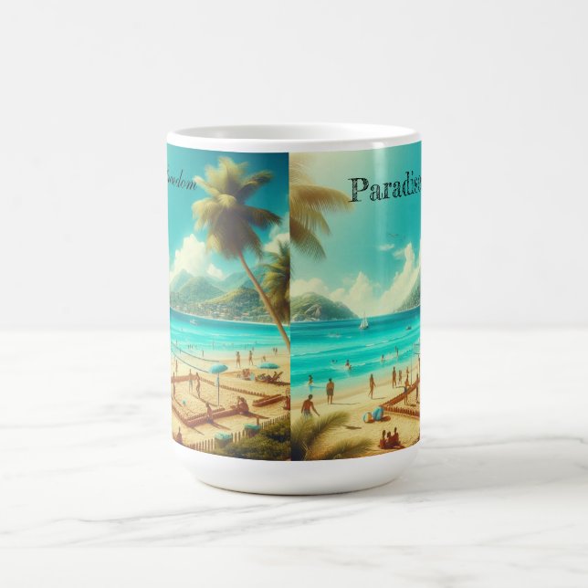 Beaches are serene paradises magic mug (Center)