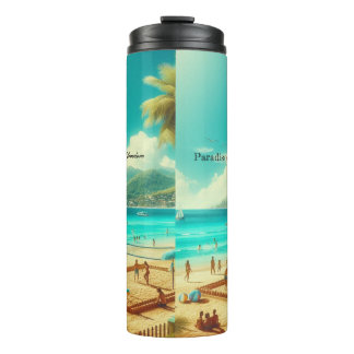 Beaches are serene paradises thermal tumbler