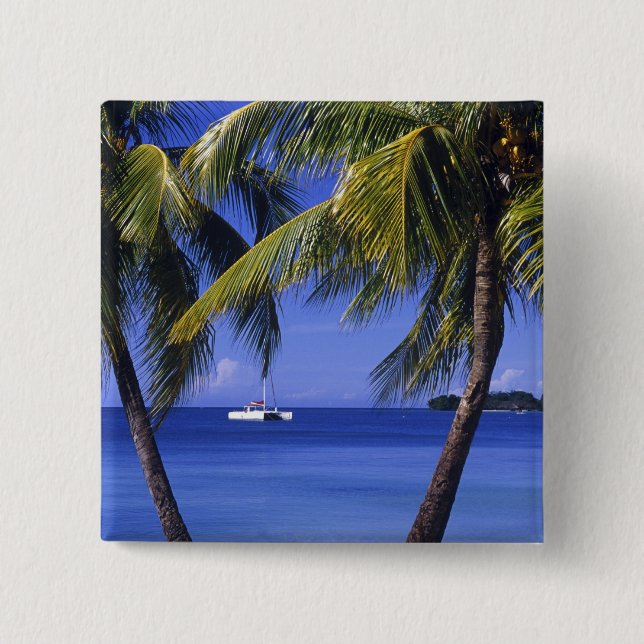 Beaches at Negril, Jamaica 2 Inch Square Button (Front)