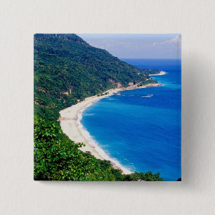 Beaches, Barahona, Dominican Republic, 2 Inch Square Button