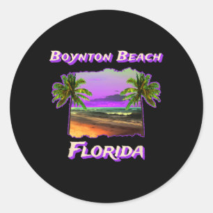 Beaches Of Boynton Beach Florida  Classic Round Sticker