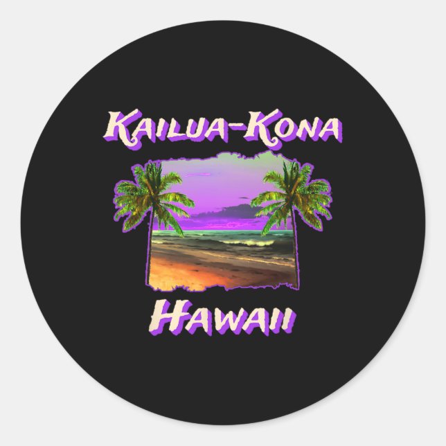 Beaches Of Kailua-kona Hawaii 1  Classic Round Sticker (Front)