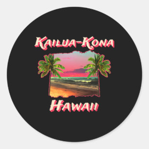 Beaches Of Kailua-kona Hawaii Classic Round Sticker
