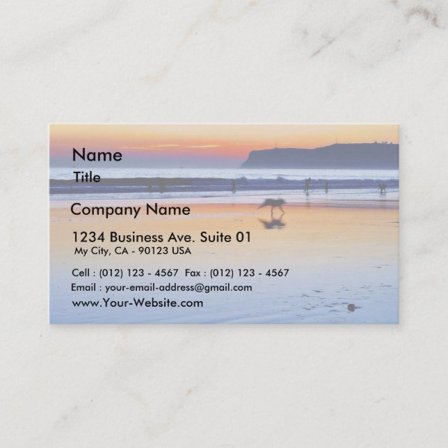 Beaches Point Loma Sunsets Business Card (Front)