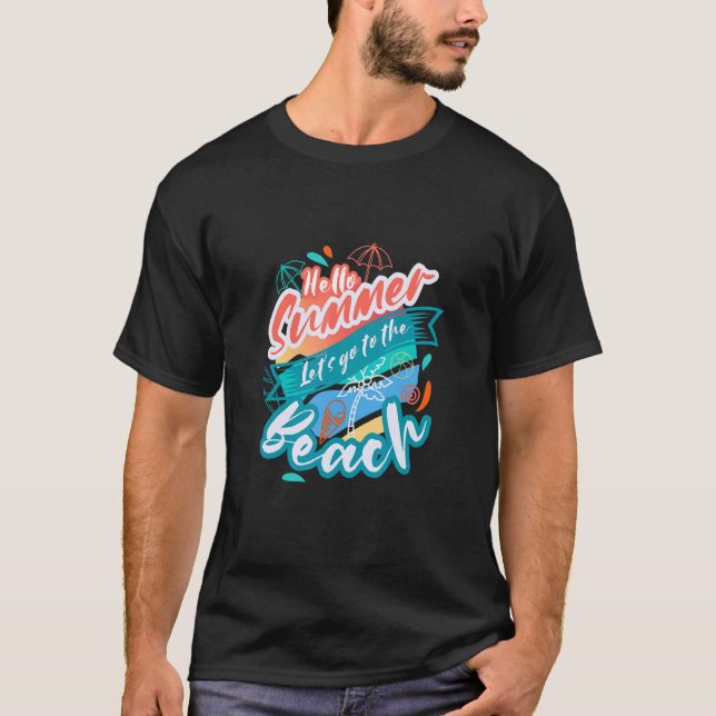 Beaches Retro Beach Vacation Summer  Quote  1 T-Shirt (Front)