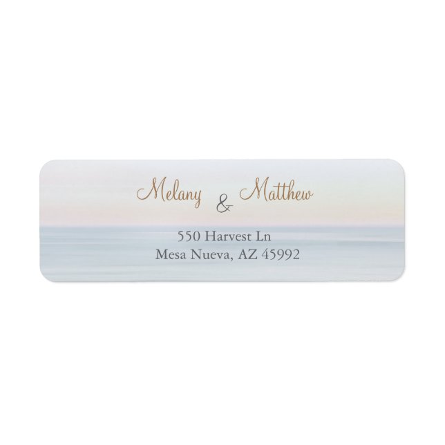 Beachfront Seaside Wedding Return Address (Front)