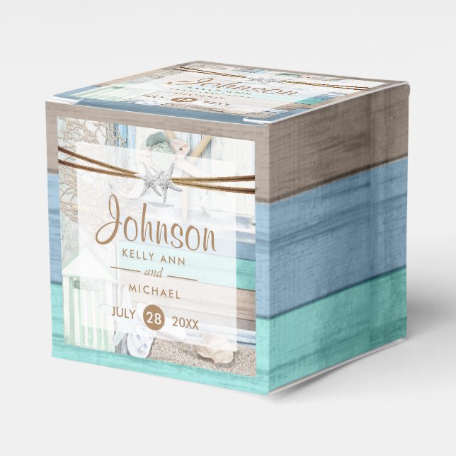 Beachfront Wedding Favor Box (Front Side)