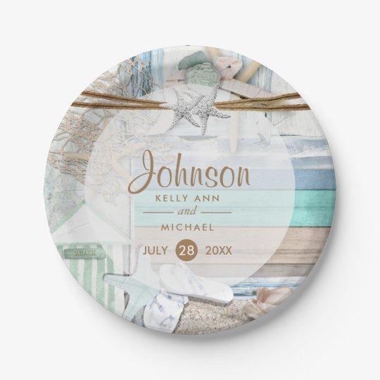 Beachfront Wedding Paper Plate