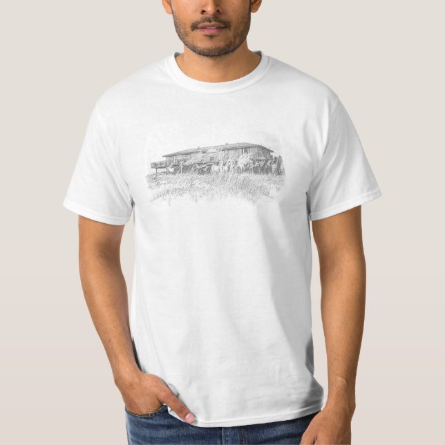 Beachhouse and Pelicans Path Shirt (Front)