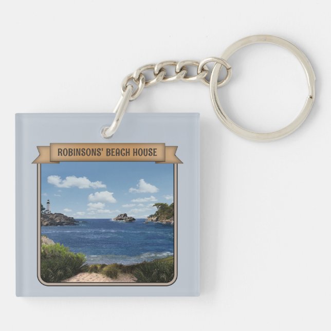 BeachHouse (customizable) Keychain (Back)