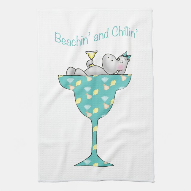 Beachin' and chillin' kitchen towel (Vertical)