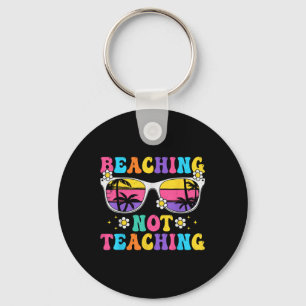 Beaching Not Teaching Funny Summer Teacher Beach V Keychain