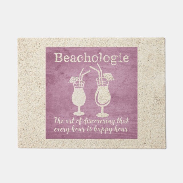 Beachologie Every Hour is Happy Hour Door Mat (Front)