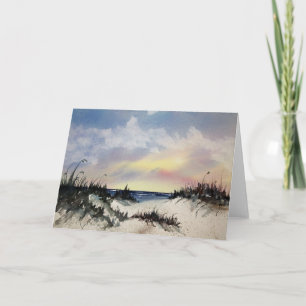 Beachscape Watercolor Art Greeting Card