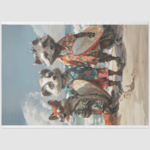 Beachside Bandits Skunk, Raccoon, Fox Decoupage  Tissue Paper