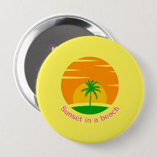 "Beachside Bliss" 4 Inch Round Button