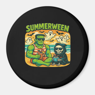 Beachside Boogeymen - Retro Summerween Vibes Class Magnet