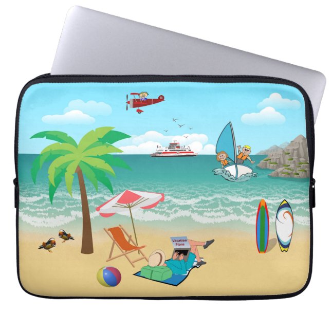 Beachside Fun Laptop Sleeve (Front)