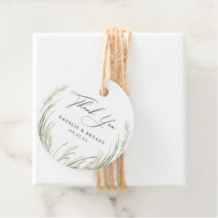 Beachside Pampas Grass Wedding Thank You Favour Tags