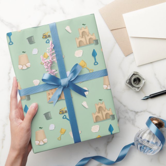 Beachside Property Sand Castle Beach House Wrapping Paper (Gifting)