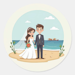 Beachside Wedding Sticker