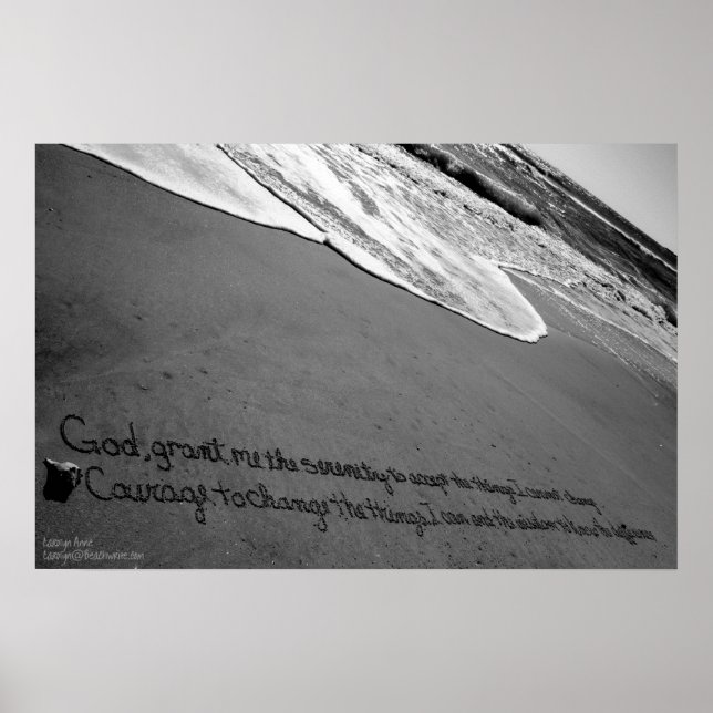Beachwrite's Serenity Prayer Poster (Front)