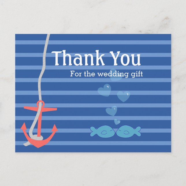 Beachy Anchor Thank You Postcard (Front)