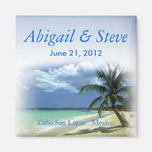 Beachy Beach Cabo Resort Wedding Favour Keepsake Magnet