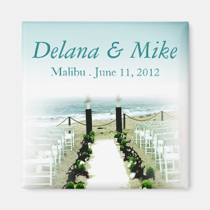 Beachy Beach Wedding Favour Keepsake Magnet