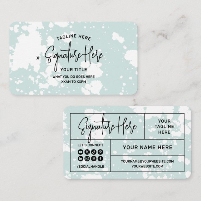 Beachy Bleached Tie-Dye Business Cards (Front/Back)