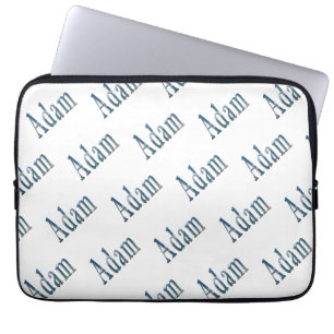 Beachy Blue Adam Name, Laptop Sleeve